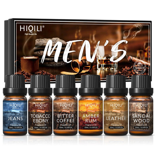 HIQILI Mens Fragrance Oils Set, Essential Oils for Aromatherapy, Pure Perfume Oil Aroma Oil for Car Diffuser Candles Making EzBuyCo