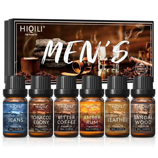 HIQILI Mens Fragrance Oils Set, Essential Oils for Aromatherapy, Pure Perfume Oil Aroma Oil for Car Diffuser Candles Making EzBuyCo