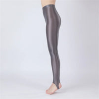Thin Sheer Oil Glossy High-Stretch Pencil Pants Candy Color Yoga Leggings