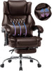 High Back Massage Reclining Office Chair with Footrest - Executive Computer Home Desk Massaging Lumbar Cushion, Adjustable Angle