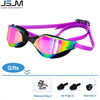 JSJM Adult Professional Anti-Fog HD Swim Goggles UV Protection Swimming Goggles Men Women Adjustable Silicone Swimming Glasses