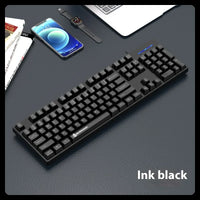 shipadoo104 Keys Gaming Keyboard with 3 Colors Keycaps USB Wired mechanical keyboard for Laptop Desktop PC Gamers