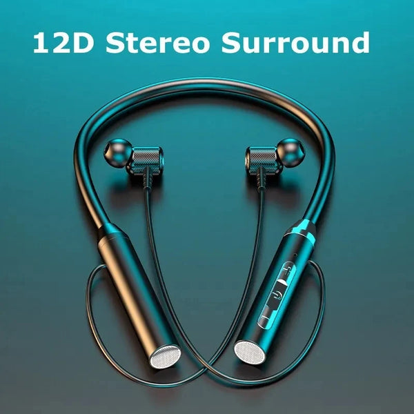 Wireless Headphones Bluetooth 5.0 Neckband Earphones Silicone Hifi 9D Stereo Sports Headset Halter Waterproof Magnetic Earbuds