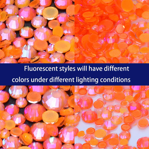 1440PC Mix Size SS6-SS20 Mocha Shimmer Neon Glass FlatBack Non-Hotfix Rhinestones
