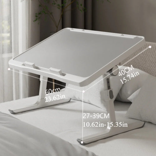 Foldable laptop bed tray table, height and angle adjustable laptop bed table, laptop table for bed/sofa/sofa chair/floor, laptop