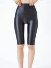 Oil Glossy High-Stretch Knee-Length Shorts Satin Shine Performance Biker Shorts