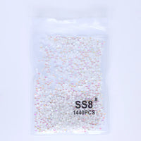 SS6-SS30 Mocha Shimmer White Glass Flatback Non-hotfix Rhinestones