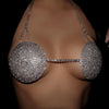Dazzling Round Rhinestone Chest Chain & Statement Bra Body Jewelry
