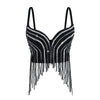 Rhinestone & Bead Tassel Push-Up Underwire Bustier Crop Top