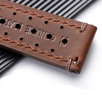 OnePlus Watch Band Quick Release Leather Strap Vintage Brown Wristband