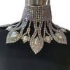 Rhinestone Glass Pendant Necklace & Earring Set