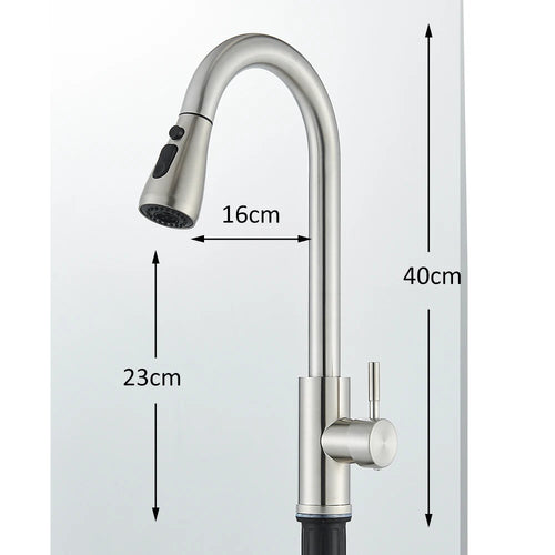 Kitchen Faucet Brushed Nickel Hot and Cold Water Faucet Kitchen Sink Faucet Pull-out Sprayer For Kitchen Sink Faucet