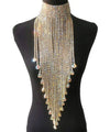 Long Tassel Rhinestone Chain Necklace