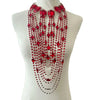 Long Tassel Rhinestone Glass Necklace