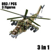 2024 Sluban WW2 Military Russia Air Weapon Mi-24 Helicopters Hind Model Building Blocks Classics Fighter Bricks Plane Toy