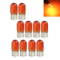 10pcs Car T10 Halogen Bulbs - 3W 194 158 Wedges 12V White Auto Lamp Set