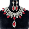 Rhinestone Water Drop Pendant Necklace & Earring Set