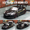 1/32 Nissan Skyline GTR R35 Nismo GT3 Racing Toy Car Model For Children RMZ CiTY Diecast Alloy Miniature Sound Light Collection