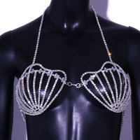 Rhinestone Shell Bra Crystal Chest Body Chain