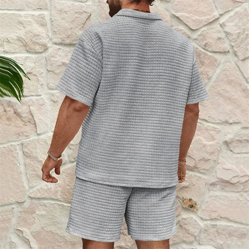 Men s Casual Outfit Short Sleeve Tee with Drawstring Shorts Set for a Stylish Summer Look