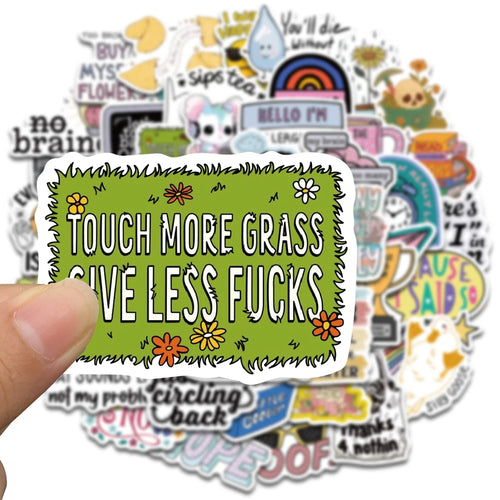 50PCS Sarcastic Sticker Aesthetic Kawaii Scrapbook Graffiti Decoration Laptop Luggage Phone Skateboard  Waterproof DIY Sticker