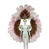 Two-Layer Feather Backpiece with Matching Rhinestone Headdress