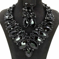 Rhinestone Drop Necklace & Earring Set