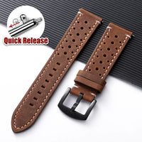 Amazfit Bands Leather Quick Release Watch Band Vintage Brown Cowhide Strap