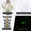 Women's Gold Stainless Steel Watch 33mm Luminous Date