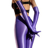 Oil Glossy Satin Smooth Five-Finger Long Elbow Gloves High-Stretch Luxury Evening Gloves