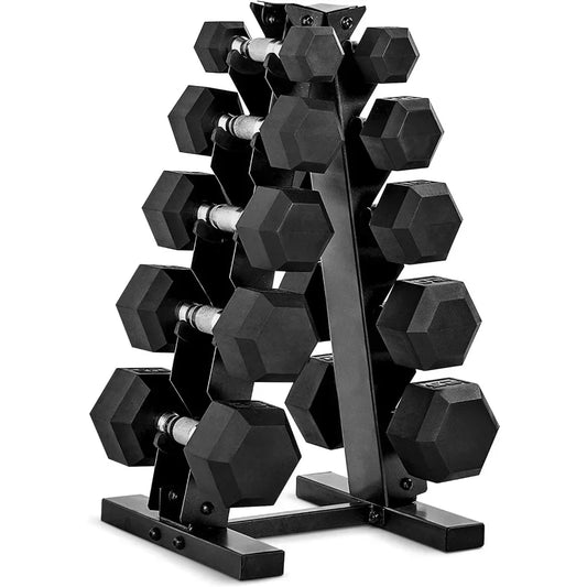 Dumbbell Set with Rack | Multiple Options in 150lbs and 210lbs Weights Large Fitness Equipment Body Building Sports, Dumbbell