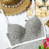 Colored Rhinestone Longline Costume Bra