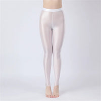 Thin Sheer Oil Glossy High-Stretch Pencil Pants Candy Color Yoga Leggings