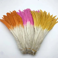 50PCS Two-Tone Rooster Tail Feathers (35-40CM)
