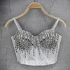Crystal Beaded Bustier Corset Crop Top Nightclub Party Bralette