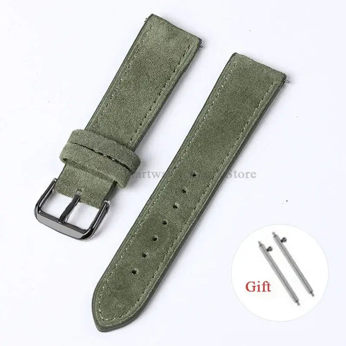 Amazfit Leather Watch Strap Vintage Suede Quick Release - Handmade Stitching
