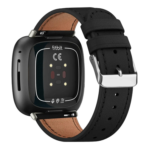 Fitbit Versa & Sense Leather Band - Stylish Durable Design
