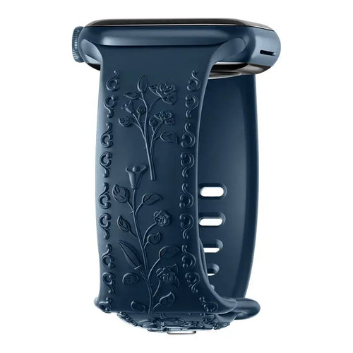 Apple Watch Silicone Band - Floral Engraved - Stylish Design
