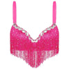 The Stardust Oasis Sirena – Sequined Tassel & Rhinestone Push-Up Belly Dance Bra Top