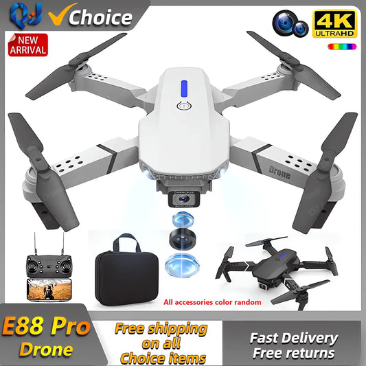 2024 E88Pro RC Drone 4K Professinal з 1080P ширококутною HD камерою Складний вертоліт WIFI FPV Висота утримання іграшка подарунок