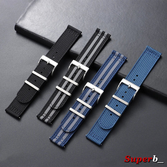 Motorola Moto Smartwatch Bands Ribbed Nylon Canvas Quick Release Watch Strap