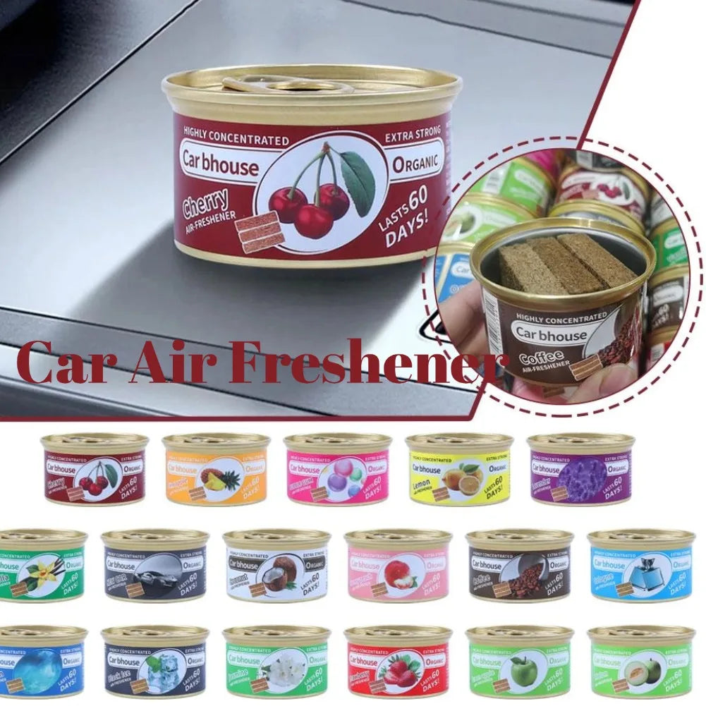 Car Flavoring Car Air Fresheners Perfume Canned Wood Blocks Coffee Flavor Long-Lasting Auto Aromatherapy Car Deodorant Supplies