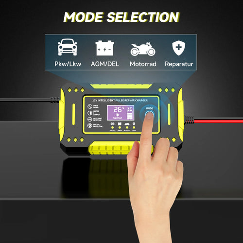 6A 12V Repair LCD Display Intelligent Car Battery Charger Car and Motorcycle Battery Charging Unit Lead-Acid Battery