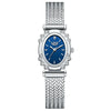 Women's Oval Quartz Watch Vintage Mesh Bracelet Blue Dial