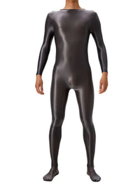 Candy Color Oil Glossy Full-Body Shaping Bodysuit Satin Smooth Leotard