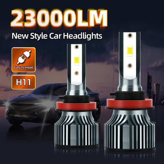 roadsun 2pcs H9 H8 H11 Світлодіодні фари, супер яскраві 23000LM 6500K Білий 500% яскравіший, High Lumen, швидкий безшумний вентилятор, Plug-N-Play