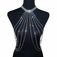 Dazzling Crystal Neck-to-Waist Chest Chain & Lumbar Body Jewelry