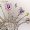 Luxury Peacock Rhinestone Statement Crown – Oversized Crystal Headpiece & Show-Stopping Hair Jewelry for Fashion Shows, Galas & Festivals
