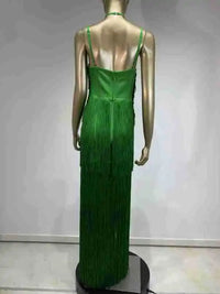 Double-Layer Fringe Bandage Ankle-Length Evening Gown & Gala Dress