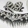 Dazzling Beaded Crystal Belly Dance Bra & Belt 2-Piece Costume Set